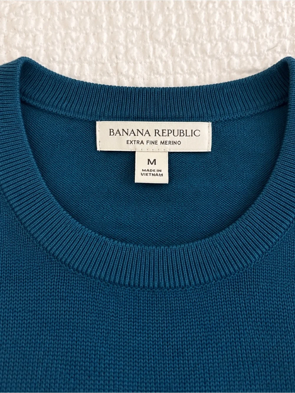 Banana Republic Men's Deep Teal Crewneck Sweater Extra Fine Merino